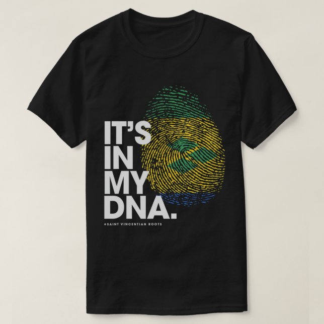 DET ÄR I MY DNA St. Vincent & Grenadines Flagga Sh T Shirt (Design framsida)