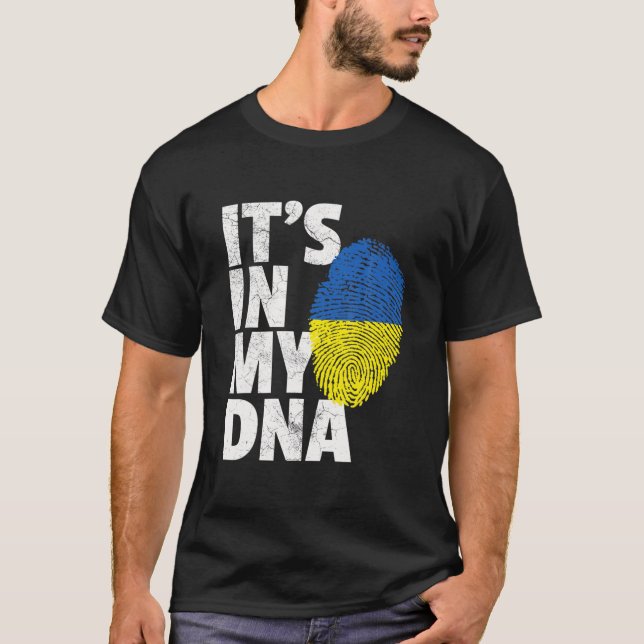 DET ÄR I MY DNA Ukraina Flagga Ukrainas Pride Mana T Shirt (Framsida)