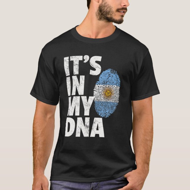 DET ÄR IN MY DNA Argentina Flagga Officiell Pride  T Shirt (Framsida)