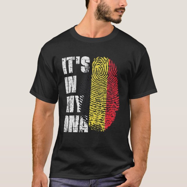 DET ÄR IN MY DNA Belgium-Flagga T Shirt (Framsida)