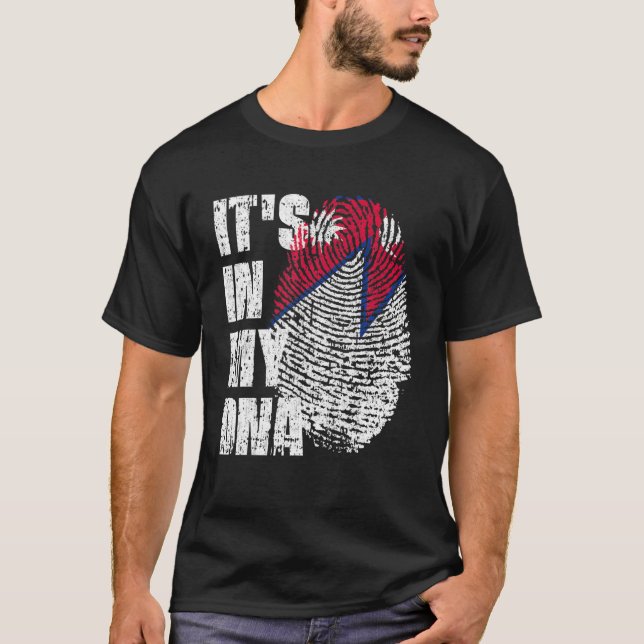 DET ÄR IN MY DNA Nepal Flagga Nepalese Nepali T Shirt (Framsida)