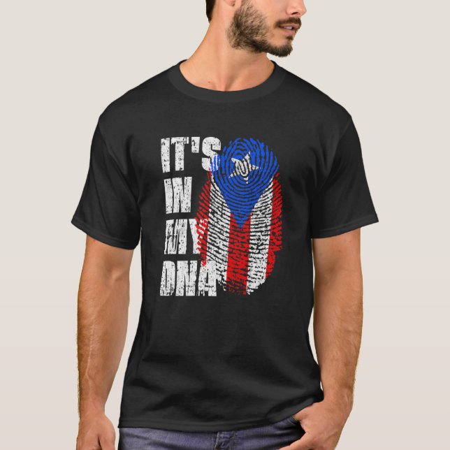 DET ÄR IN MY DNA Puerto Rico Flagga Puerto Rican T Shirt (Framsida)