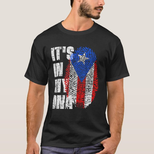 DET ÄR IN MY DNA Puerto Rico Flagga Puerto Rican T Shirt (Framsida)