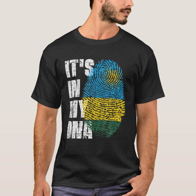 DET ÄR IN MY DNA Rwanda Flagga Rwanda T Shirt (Framsida)