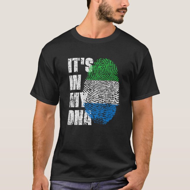 DET ÄR IN MY DNA Sierra Leone Flagga Sierra Leonea T Shirt (Framsida)