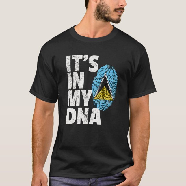 DET ÄR IN MY DNA St. Saint Lucia Officiell Pride T Shirt (Framsida)