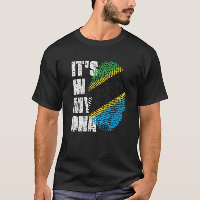 DET ÄR IN MY DNA Tanzania Flagga Tanzanian T Shirt (Framsida)
