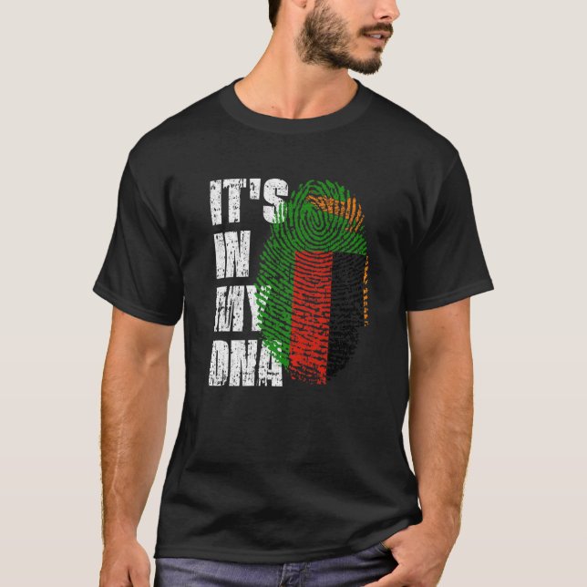 DET ÄR IN MY DNA Zambia Flagga Zambian T Shirt (Framsida)