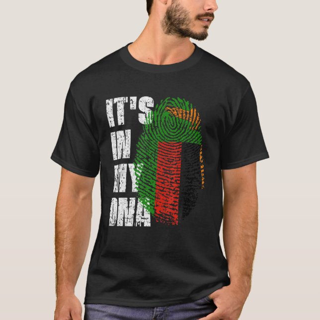 DET ÄR IN MY DNA Zambia Flagga Zambian T Shirt (Framsida)