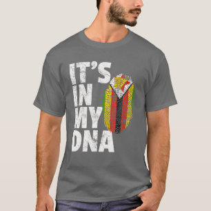 DET ÄR IN MY DNA Zimbabwe Flagga Officiell Pride T Shirt