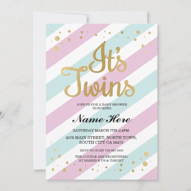 Det är inbjudan för pojken för flickan för blått (Framsida)