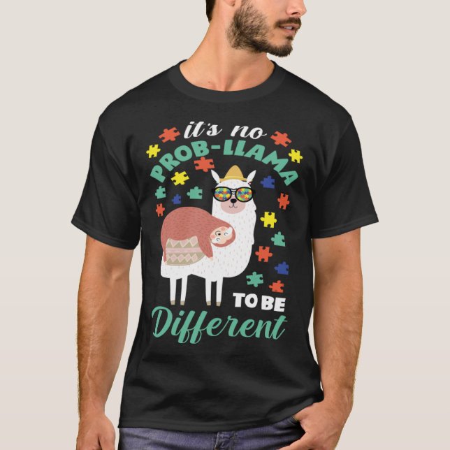 Det är inga problem lama att vara annorlunda Söt A T Shirt (Framsida)