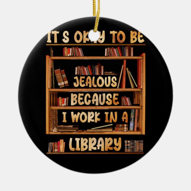 Det är ingen fara att jag jobbar i Bibliotek Julgransprydnad Keramik (Framsidan)