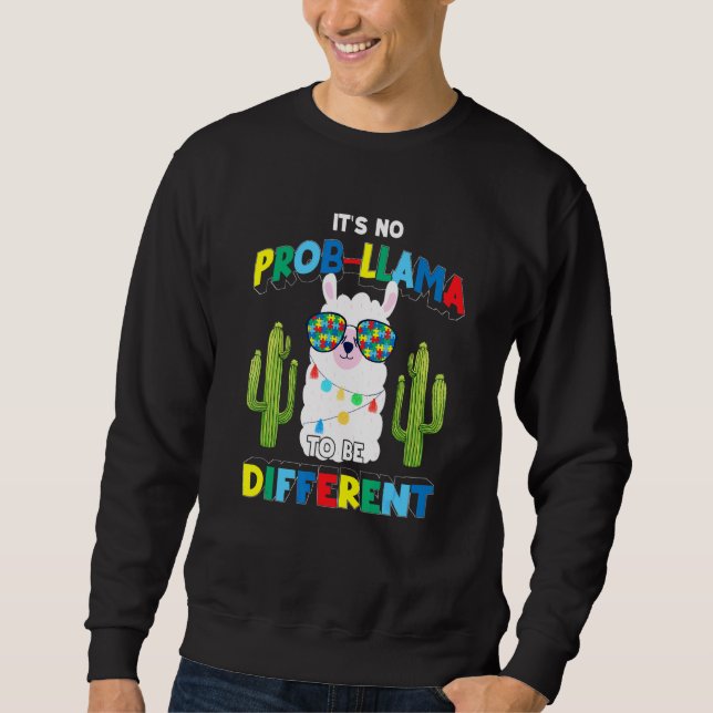 Det är ingen "Prob Llama" att vara annorlunda Cact Lång Ärmad Tröja (Framsida)