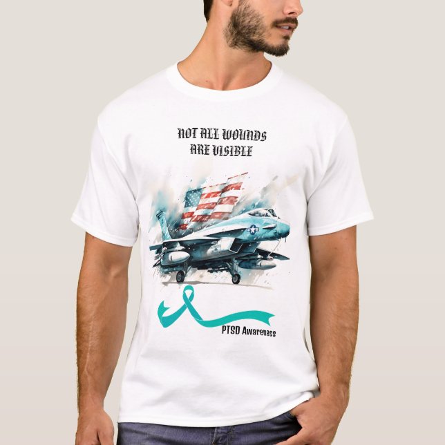 DET ÄR INTE ALLA KVINNOR SOM ÄR SYNLIGA. PTSD-MEDV T SHIRT (Framsida)