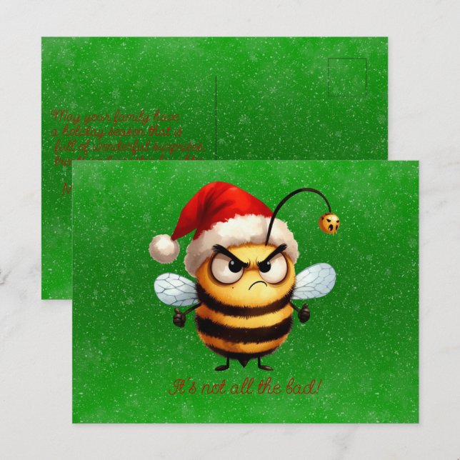 Det är inte bara det där onda grumpy Bee Vykort (Fram/baksida)