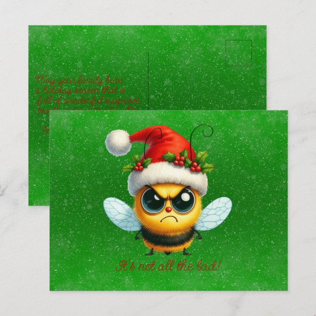 Det är inte bara det där onda grumpy Bee Vykort (Fram/baksida)