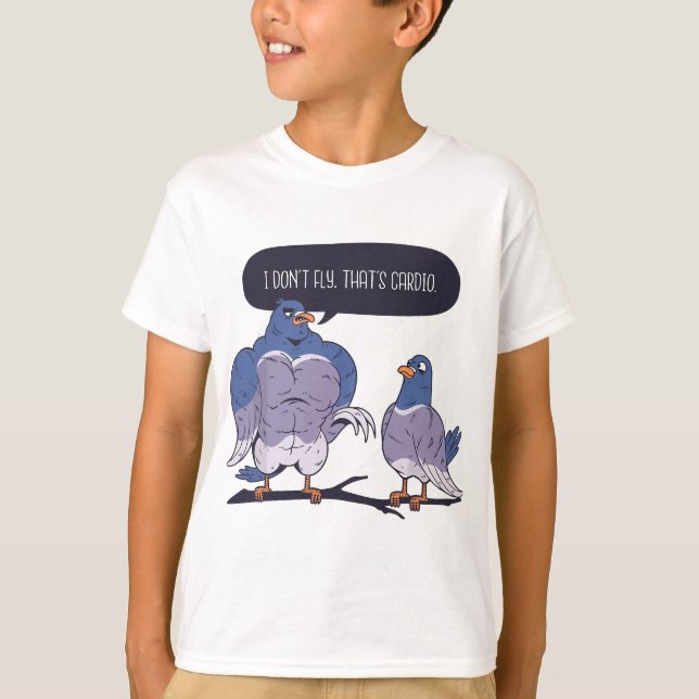 Det är inte Cardio Pigeon Gym Meme Muscular T Shirt (Framsida)