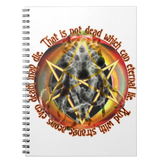 Det är inte dött som kan ljuga evigt anteckningsbok med spiral