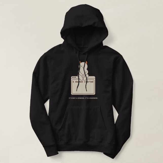 Det är inte en demon, det är en Daemon Rolig Linux Hoodie (Design framsida)