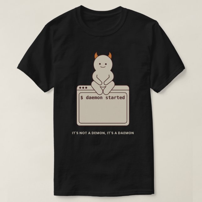 Det är inte en demon, det är en Daemon Rolig Linux T Shirt (Design framsida)