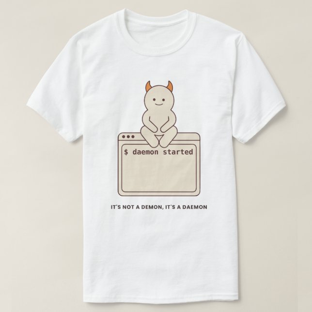 Det är inte en demon, det är en Daemon Rolig Linux T Shirt (Design framsida)