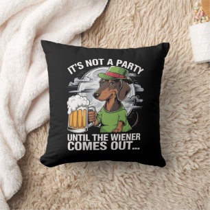 Det är inte en fest förrän Dachshund irländsk öl W Kudde