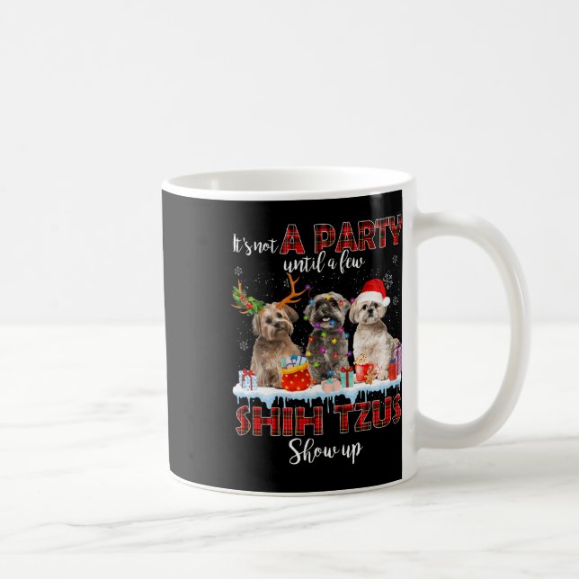 Det är inte en fest förrän några Shih Tzus tomte d Kaffemugg (Höger)