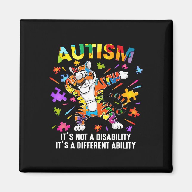 Det är inte en funktionsnedsättning Tiger Autism A Magnet (Framsidan)