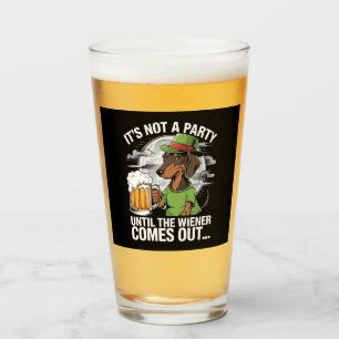 Det är inte en Party förrän Dachshund Irish Beer W Glaskopp
