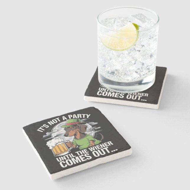 Det är inte en Party förrän Dachshund Irish Beer W Stenunderlägg (Sidan)
