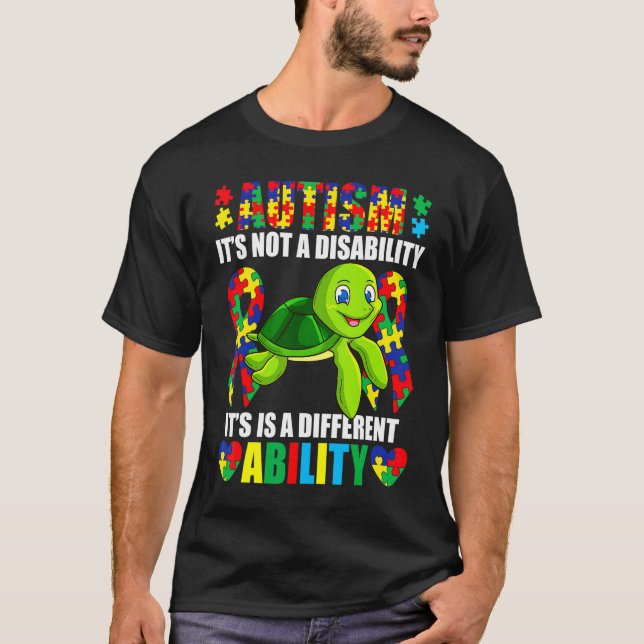 Det är inte ett funktionshinder Olika Förmåga Auti T Shirt (Framsida)