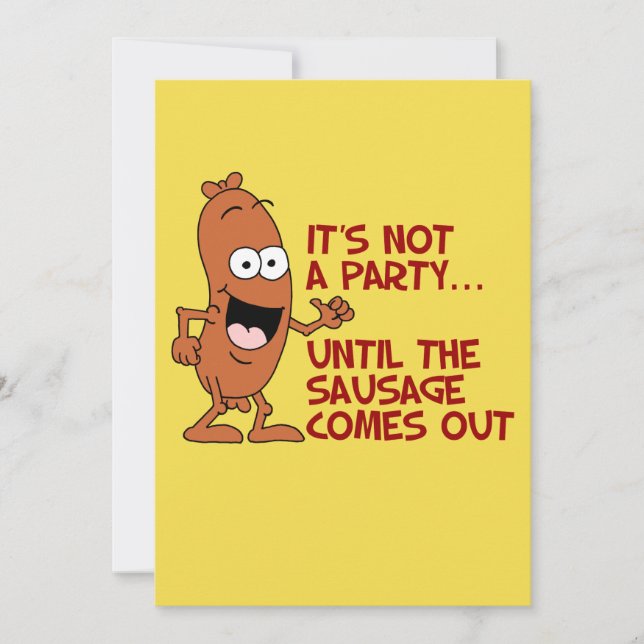 Det är inte ett party till rolig inbjudan för korv (Framsida)