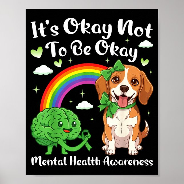 Det är inte för mental hälsa medvetenhet beagle hu poster (Framsidan)