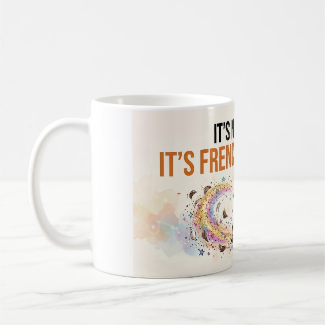Det är inte hår, det är Frenchie Glitter Rolig Hun Kaffemugg (Vänster)