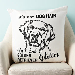 Det är inte Hund Hair Golden Retriever Glitter Fun Kudde