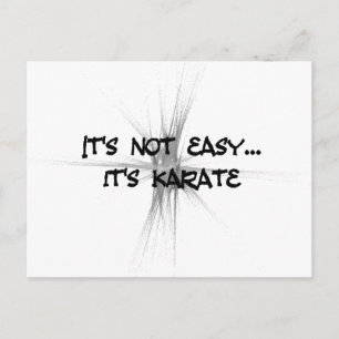 Det är inte lätt - Karate Grått Vykort