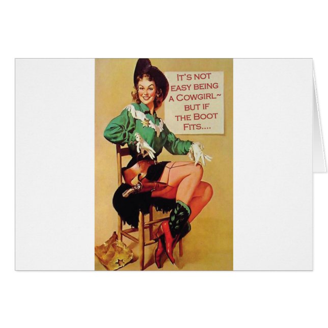 Det är inte lätt vara en Cowgirl men om Hälsningskort (Framsidan Horizontal)