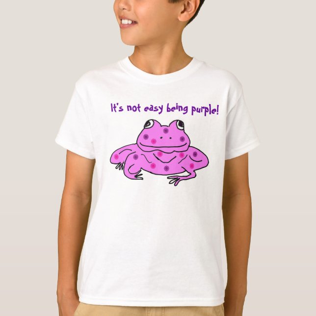 Det är inte lätt vara purpurfärgat! grodadräkt t-shirt (Framsida)