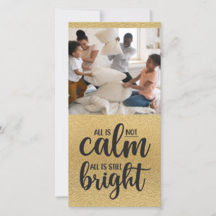 Det är inte Lugn Gold Foil Photo Helgdag Card Julkort