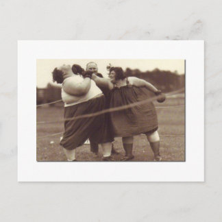 Det är inte över förrän tjocken dam slår dig! vykort