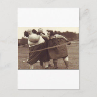 Det är inte över förrän tjocken dam slår dig! vykort