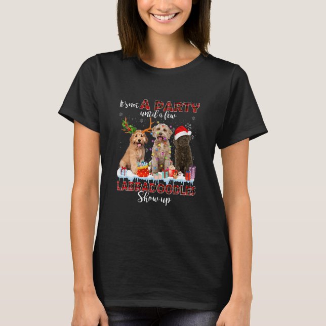 Det är inte Party förrän några labradoodle Santa. T Shirt (Framsida)