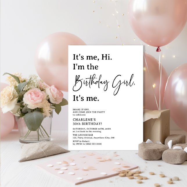 Det är jag. Jag är Birthday Girl Party Inbjudningar (Skapare uppladdad)