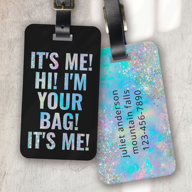 Det är jag, jag är din Bag Black Blue Funny Bagagebricka (Skapare uppladdad)