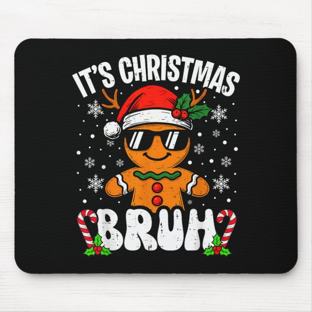 Det är jul Bror Meme Roligt Gingerbread Xmas Te Musmatta (Framsidan)