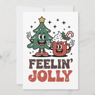 Det Är Julens Tid Julgran Tomte Hatt Kaffe Julkort