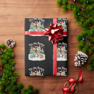 Det Är Julsäsong Groda Padda Cykel Tomte Jul Xmas Presentpapper