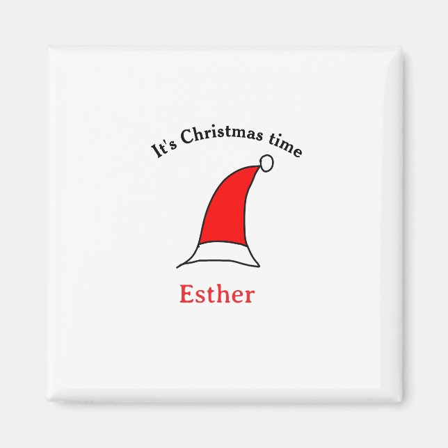 Det är jultid, jultomte, namn, enkel roligt magnet (Framsidan)