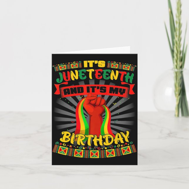 det är juneteenth och min födelsedag afrikansk sva kort (Framsida)